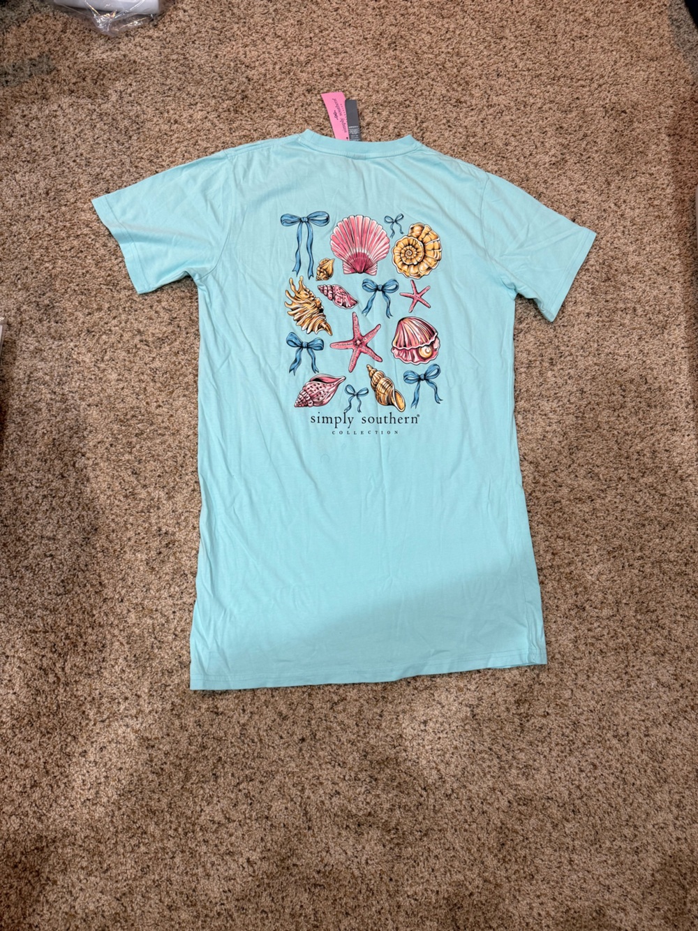Simply Southern Light Blue Seashell & Starfish Tee